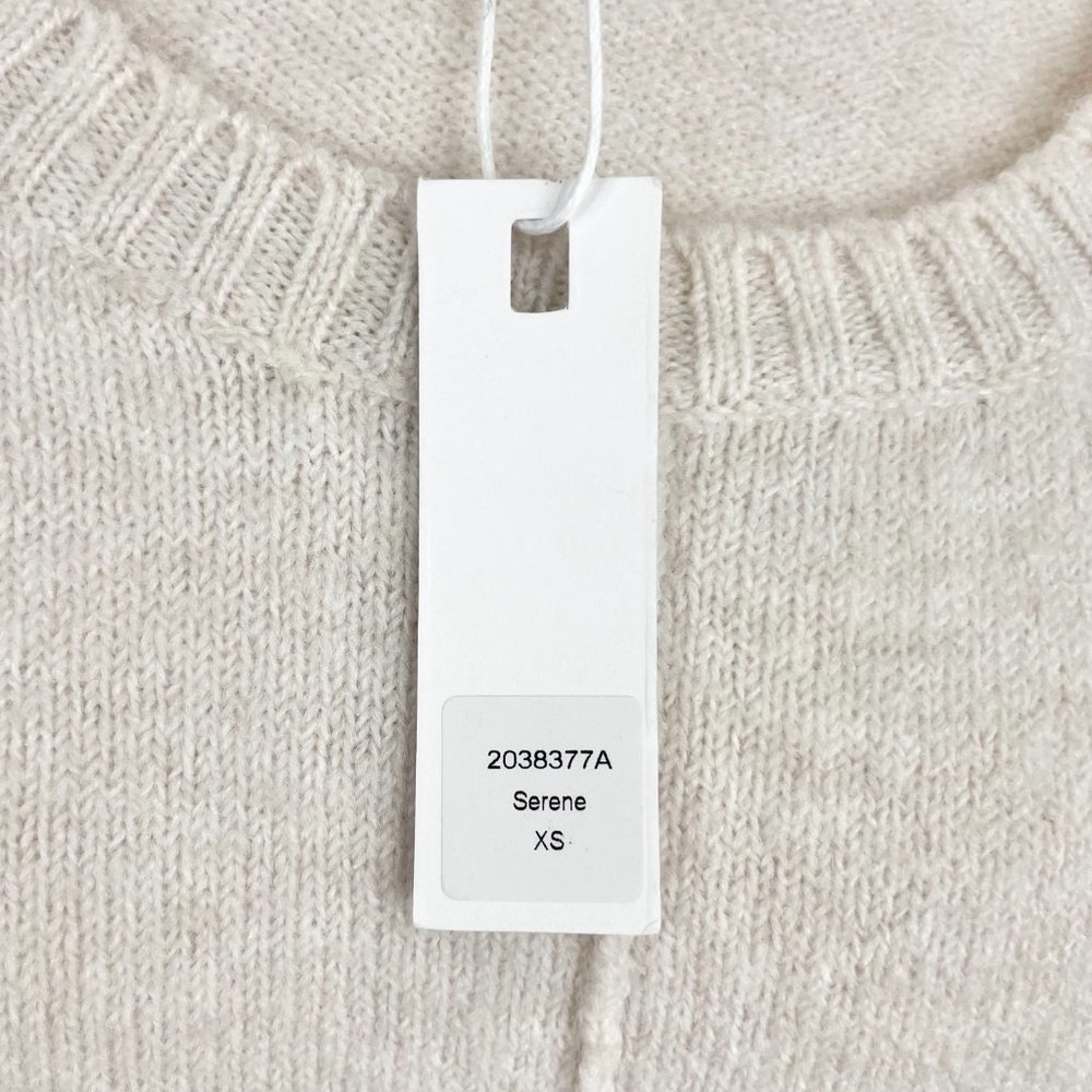 New Stitchdrop Center Seam Side Slit Long Sleeve Sweater Dress Serene Ivory XS - Picture 12 of 14